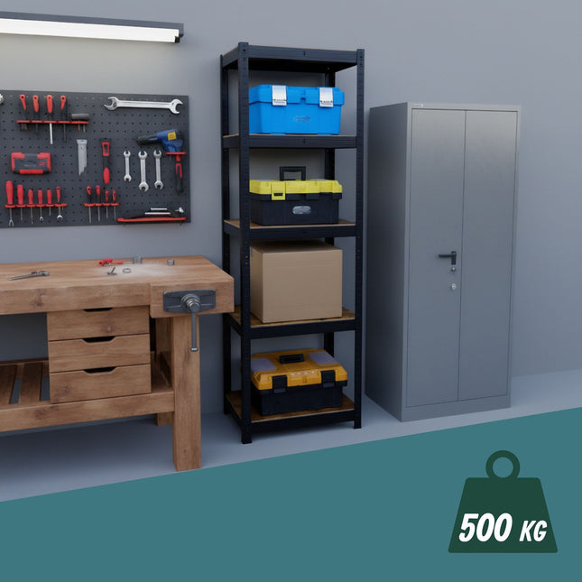Heavy-Duty Steel Shelf 180x60x30 cm, Adjustable Shelves