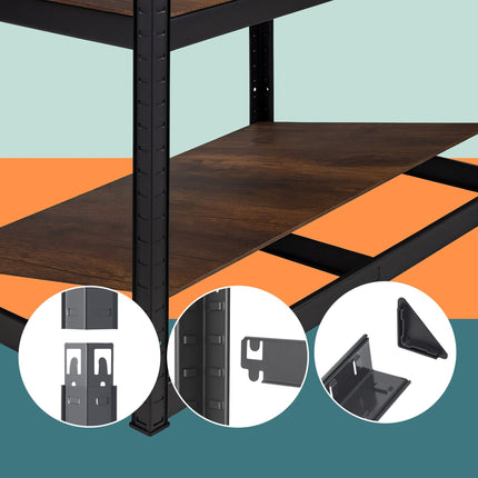 Heavy-Duty Steel Shelf 180x60x30 cm, Adjustable Shelves