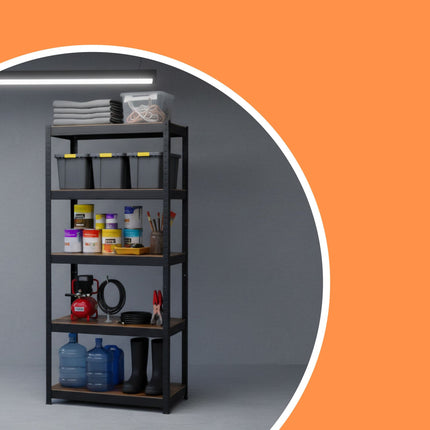 Heavy-Duty Steel Shelving Unit, 168x80x40 cm, 5 Shelves