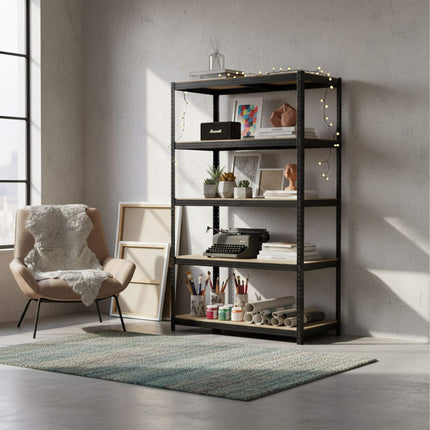 Heavy-Duty Steel Shelving Unit, 5 Adjustable Shelves