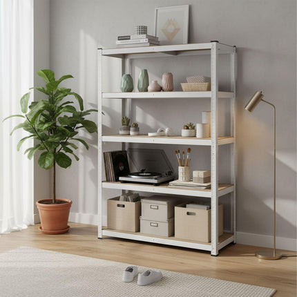 Heavy-Duty Steel Shelving Unit, 5 Adjustable Tiers