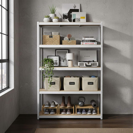 Heavy-Duty Steel Shelving Unit, 5 Adjustable Tiers