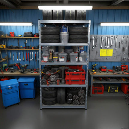 Heavy-Duty Steel Shelving Unit, 5 Tiers, 875 kg Capacity