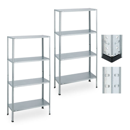 Heavy Duty Steel Shelving Unit, Set of 2, Adjustable