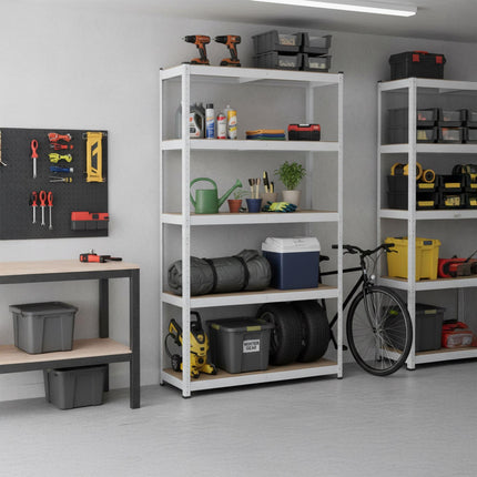 Heavy-Duty Steel Storage Rack, 5 Adjustable Shelves