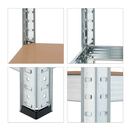 Heavy-Duty Steel Storage Racks, Set of 2, Adjustable Shelves