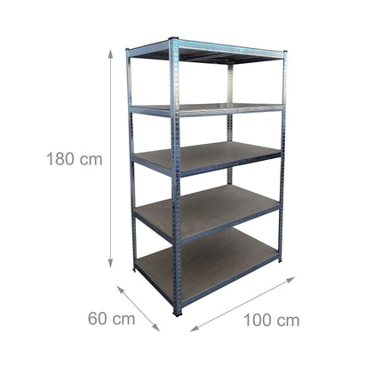 Heavy-Duty Steel Storage Shelf, Adjustable, 180x100x60 cm