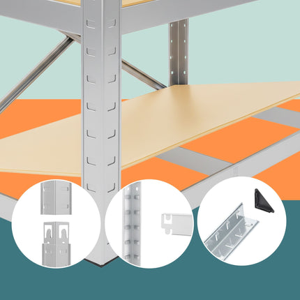 Heavy-Duty Steel Storage Shelf, Adjustable, 180x100x60 cm