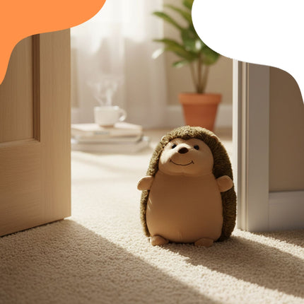 Hedgehog Doorstop, Sand-Filled, Soft Fabric