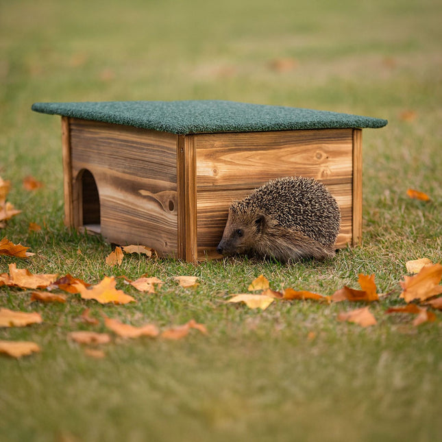Hedgehog House, Weatherproof Roof, Cat-Proof Entrance