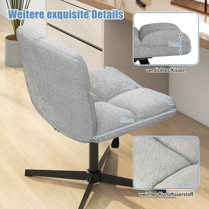 Height-Adjustable Armless Office Chair, Grey
