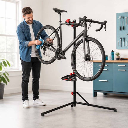 Height-Adjustable Bike Repair Stand, Black, 30 kg Capacity
