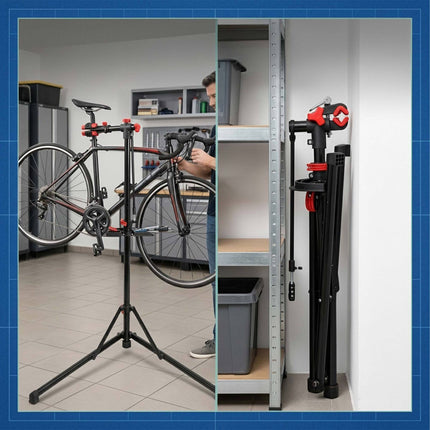 Height-Adjustable Bike Repair Stand, Black, 30 kg Capacity