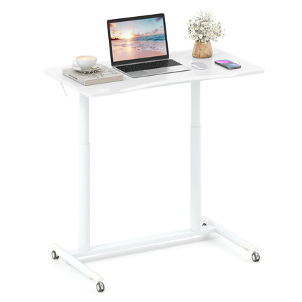 Height-Adjustable C-Shaped Desk with Wheels, 70-106 cm