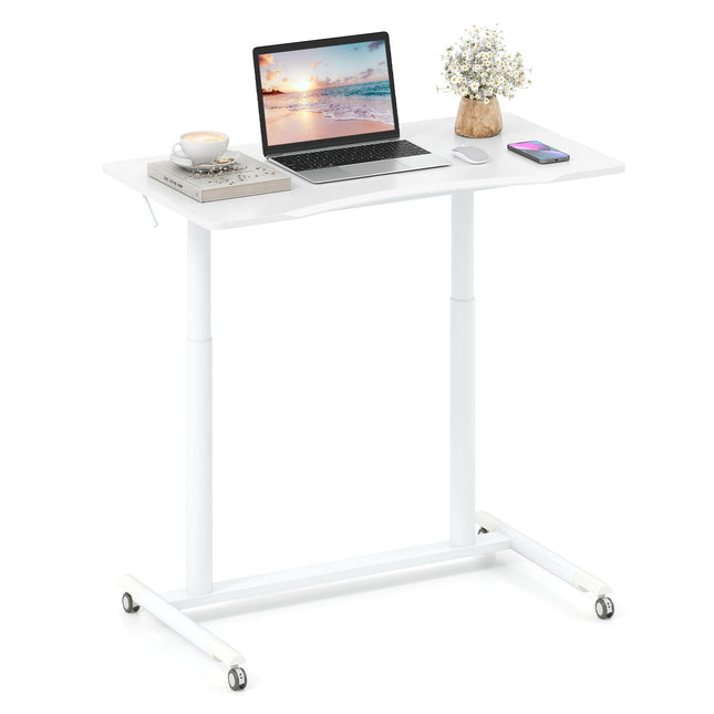 Height-Adjustable C-Shaped Desk with Wheels, 70-106 cm
