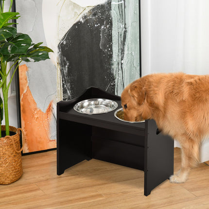 Adjustable dog feeding station, stainless steel bowl, 54 cm
