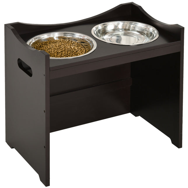 Adjustable dog feeding station, stainless steel bowl, 54 cm