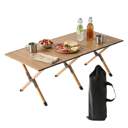 Height-Adjustable Folding Camp Table, Steel, Weatherproof