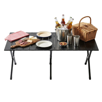 Height-Adjustable Folding Camping Table, Steel