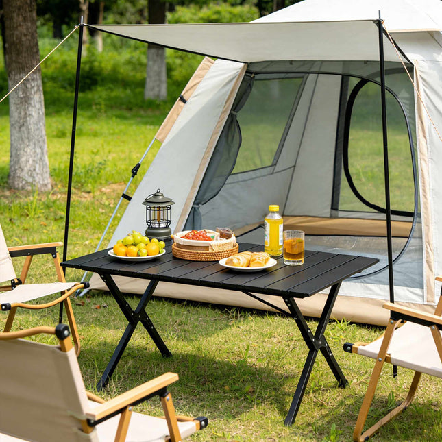 Folding Camping Table, Steel, Weatherproof