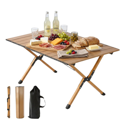 Height-Adjustable Folding Camping Table, Steel, Weatherproof