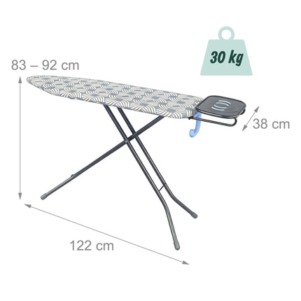 Height-Adjustable Ironing Board, 122x38 cm, Iron Rest