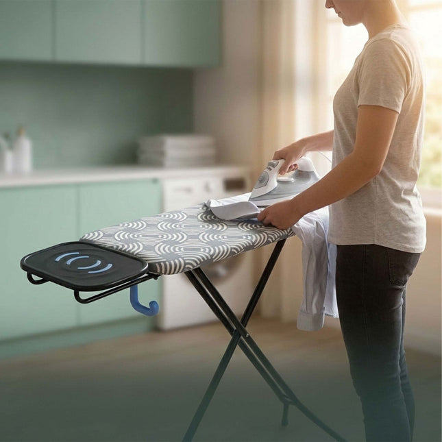 Height-Adjustable Ironing Board, 122x38 cm, Iron Rest
