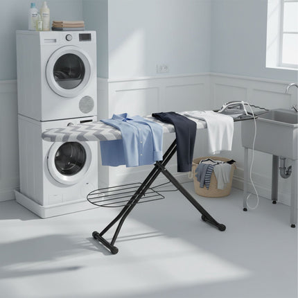 Height-Adjustable Ironing Board with Iron Rest, 110x33 cm