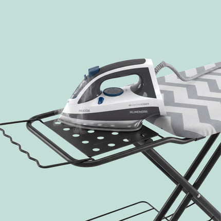 Height-Adjustable Ironing Board with Iron Rest, 110x33 cm