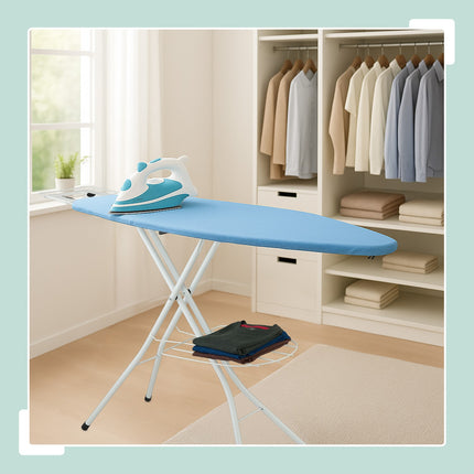Height-Adjustable Ironing Board with Iron Rest, 120x38 cm