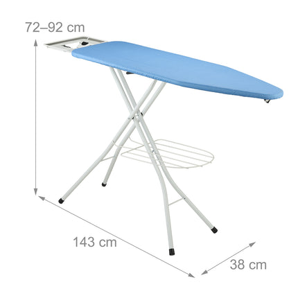 Height-Adjustable Ironing Board with Iron Rest, 120x38 cm