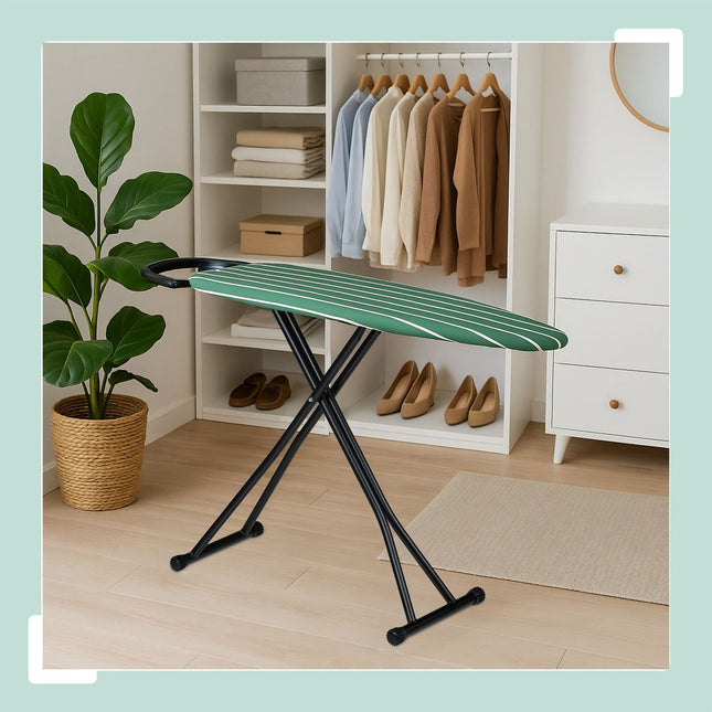 Height-Adjustable Ironing Board with Iron Rest, 121 x 39 cm