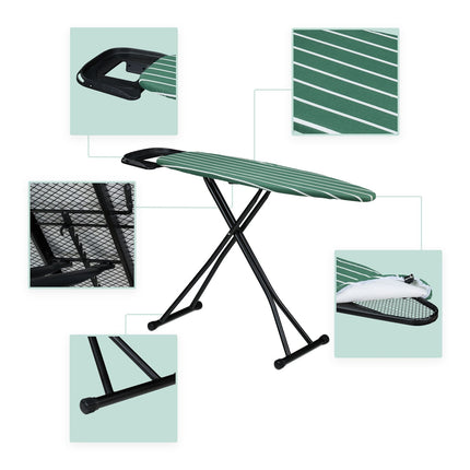 Height-Adjustable Ironing Board with Iron Rest, 121 x 39 cm