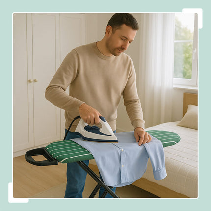 Height-Adjustable Ironing Board with Iron Rest, 121 x 39 cm
