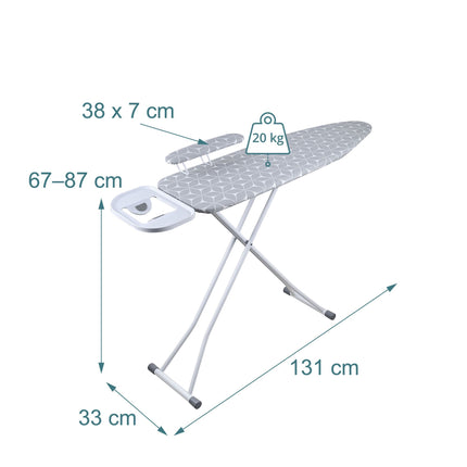Height-Adjustable Ironing Board with Sleeve Attachment