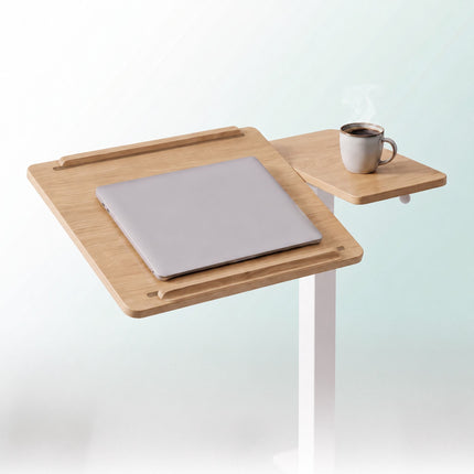 Height-Adjustable Standing Desk with Castors, Natural White