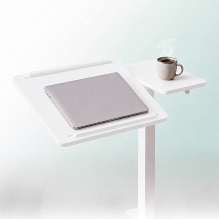 Height-Adjustable Standing Desk with Castors – White