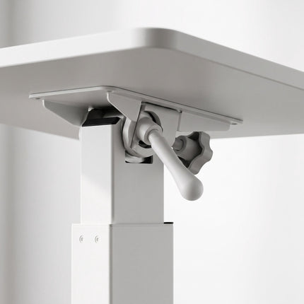 Height-Adjustable Standing Desk with Castors – White