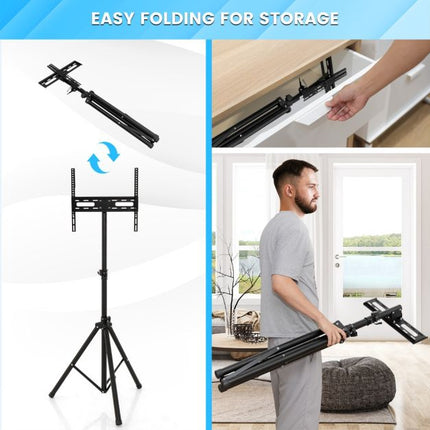Height-Adjustable TV Tripod Stand, 21–47 Inch, 35 kg