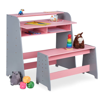 Height Adjustable Table & Bench for Kids