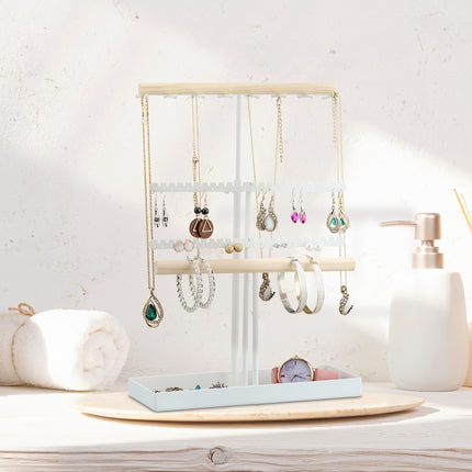 Height-adjustable T-shaped jewelry stand
