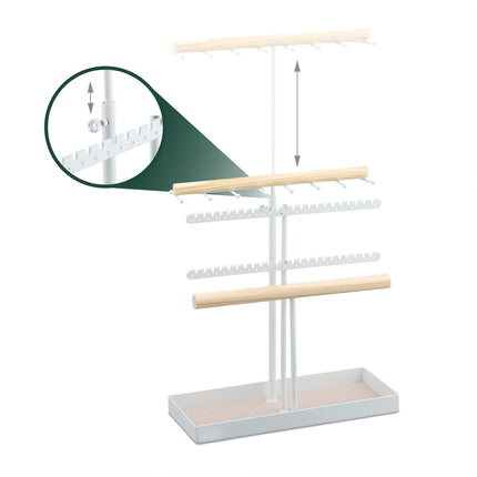Height-adjustable T-shaped jewelry stand