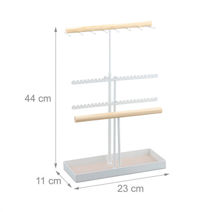 Height-adjustable T-shaped jewelry stand