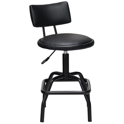 Height-adjustable bar stool with faux leather & padded backrest 360° rotating bar chair