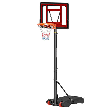Outdoor basketbalstandaard met wielen, 160-210 cm in hoogte verstelbaar Basketbalring met standaard, 83x59cm achterwand, voor tieners in achtertuinen, tuinen, garages