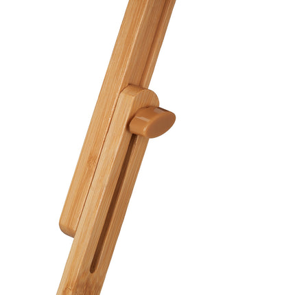 Height-adjustable bath shelf in bamboo