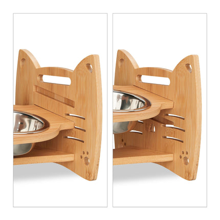 Height-adjustable feeding station for cats