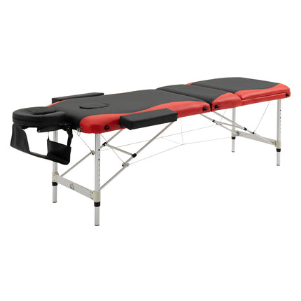 Height-adjustable folding massage table, aluminum & foam, 215 x 60 cm