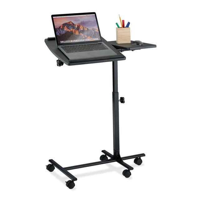 Height-adjustable laptop table with wheels