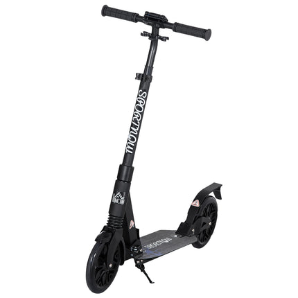 Height adjustable scooter with shock absorption system